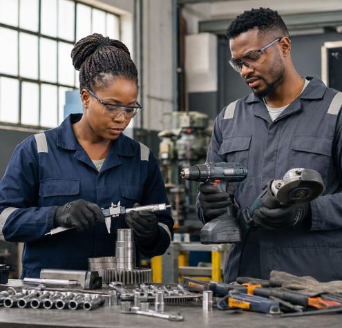Industrial professionals selecting the right tools