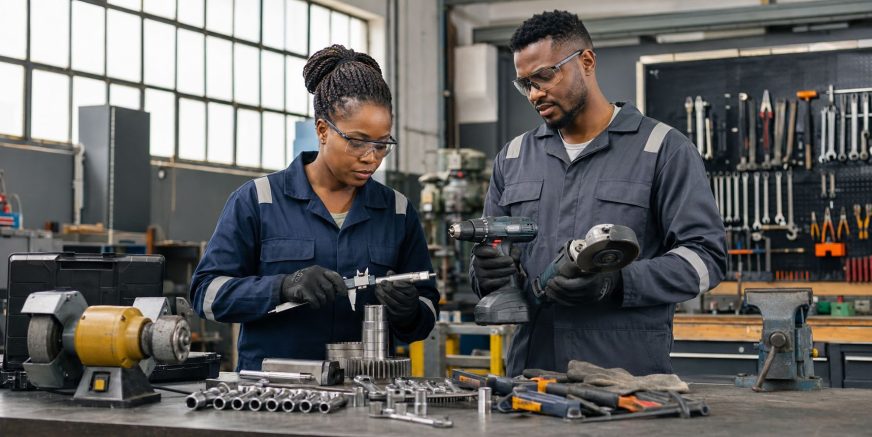 Industrial professionals selecting the right tools